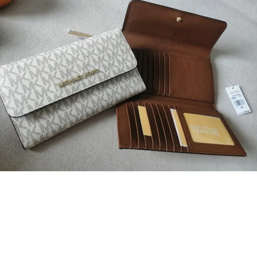 Michael Kors Travel Trifold wallet Wristlet Women Wallet Purse